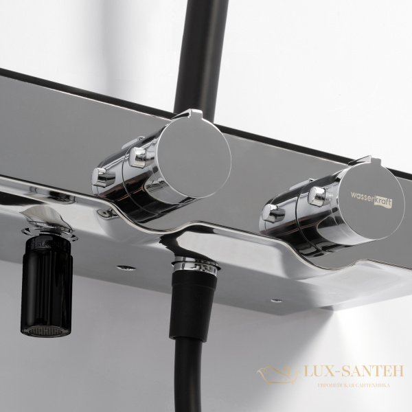 душевая система 300 мм wasserkraft abens a114.162.130.cb thermo, черный матовый