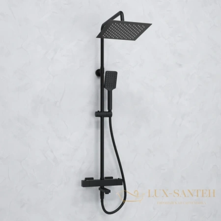 душевая система wasserkraft abens a299.255.130.bm thermo 250 мм, черный матовый