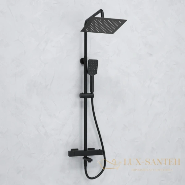 душевая система wasserkraft abens a299.255.130.bm thermo 250 мм, черный матовый