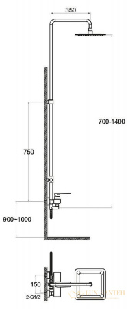 душевая система belbagno carin car-docm-crm, хром