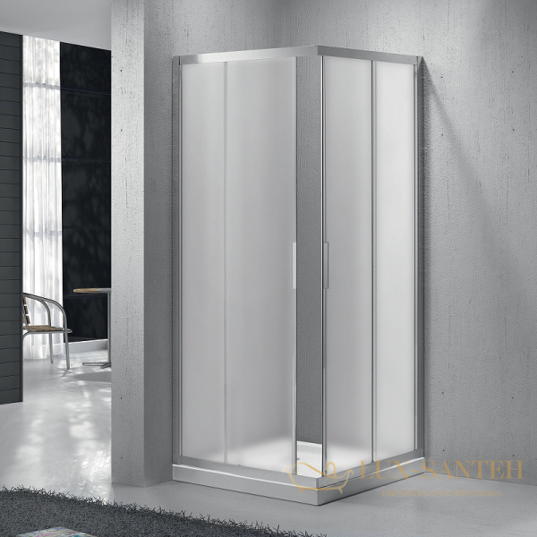 душевой уголок belbagno sela sela-a-2-90-p-cr 90х90 см профиль хром, стекло рифленое