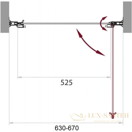 душевая дверь belbagno sela-b-1 sela-b-1-65-p-cr 65 см, стекло рифленое