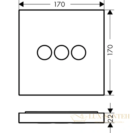 встраиваемый модуль с 3 запорными клапанами axor showerselect, 36717330, (внешняя часть), полированный черный хром