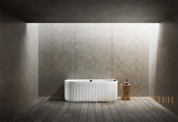 ванна пристенная из искусственного камня abber leipzig am9916, 170х80х63h, белый матовый