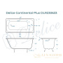 ванна чугунная delice continental plus 150х70 с антискользящим покрытием dlr230633-as, белый глянцевый