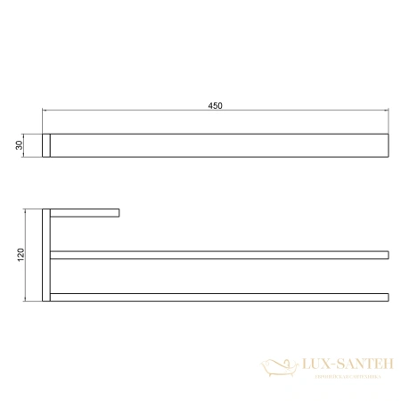 полотенцедержатель двойной timo petruma 15252/03, черный матовый