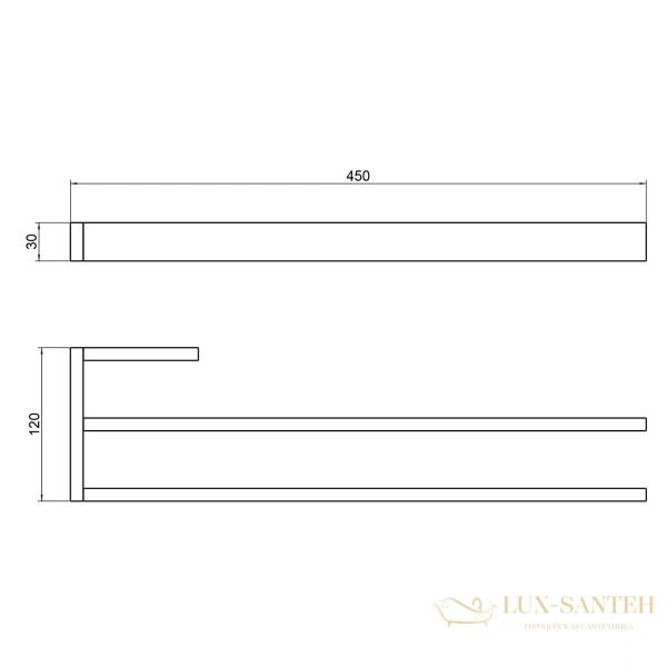 полотенцедержатель двойной timo petruma 15252/17, золото матовое
