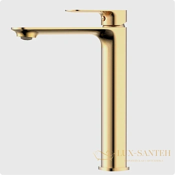 смеситель для раковины aquame monza aqm6314bg, золото брашированное