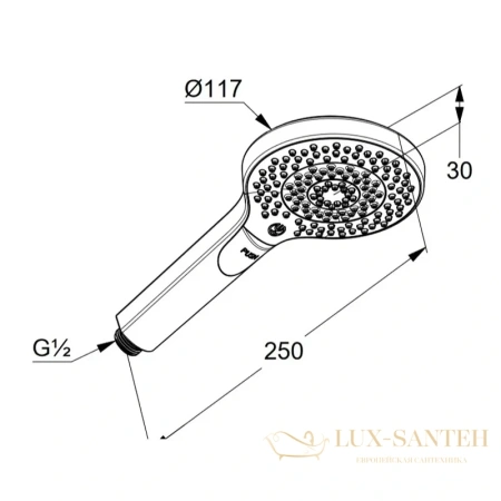 комплект для ванны kludi bozz 386340576 10 в 1 верхний душ 250 мм, хром