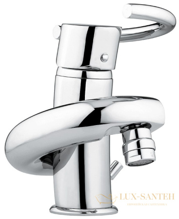 смеситель с донным клапаном emmevi twist 6604sc для биде, матовый хром-хром