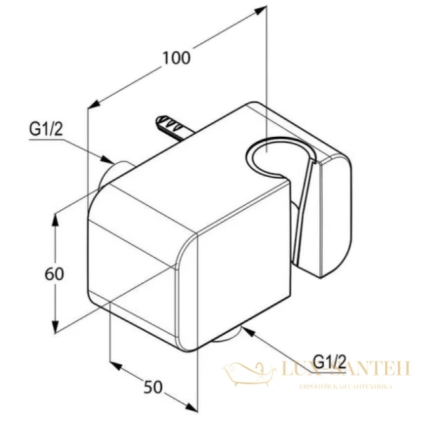 вывод для шланга с держателем душевой лейки kludi a-qa 655600500, хром