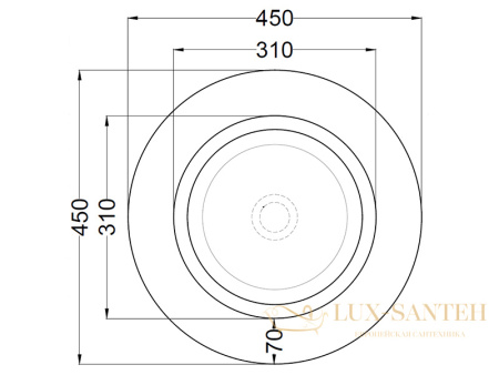 накладка на донный клапан cielo  amadeo tondo ampilt br, 310х310х18h, керамическая, brina