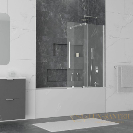 шторка rgw screens 41114712-11 на ванну sc-47 120x150, профиль хром, стекло прозрачное