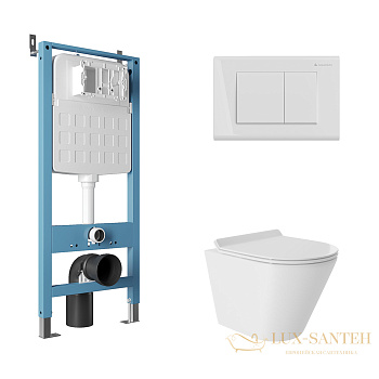 комплект aqueduto aqds116t, инсталляция tecnica novo, панель смыва quadrado, белая, унитаз cone, сиденье микролифт, белый