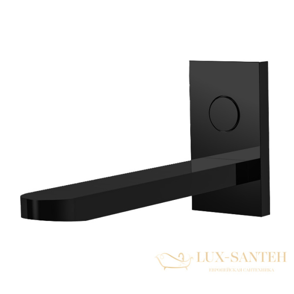 излив 20,8 см. для ванны fima carlo frattini switch, f5926ns, настенный, с кнопкой открытия/закрытия воды, внешняя часть, черный матовый