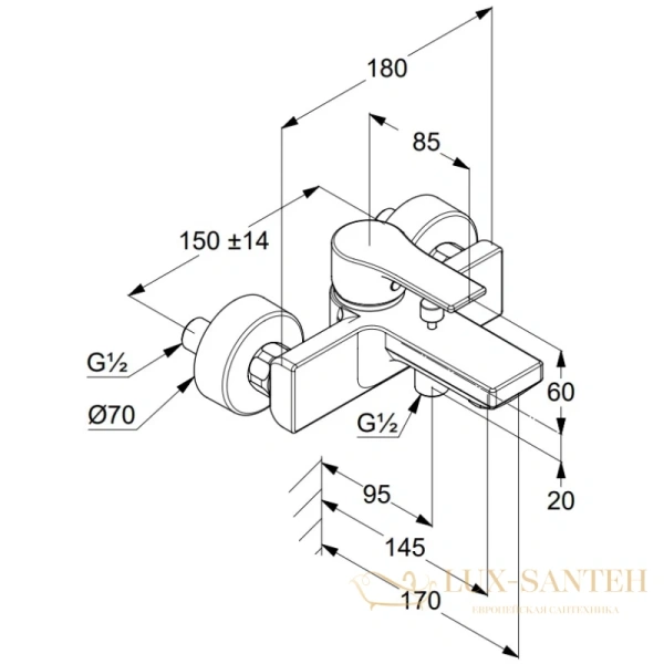 смеситель kludi zenta sl 486703965 для ванны, черный матовый