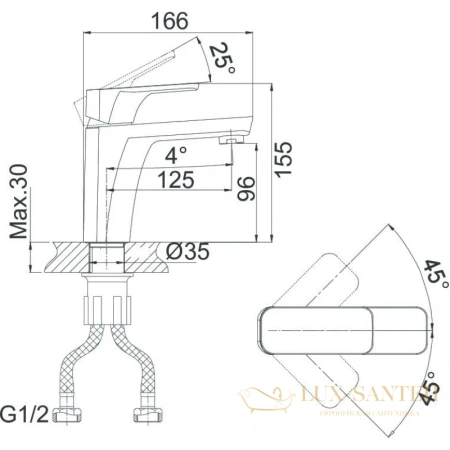 смеситель для раковины d&k berlin.humboldt da1432112, хром/зеленый