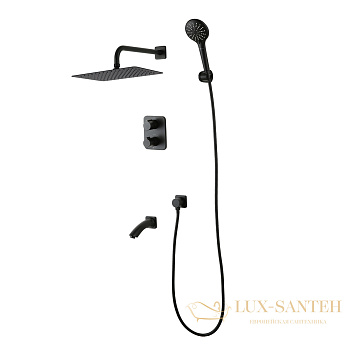 душевая система встраиваемая термостатическая для ванны lemark bronx lm3742bl, черный матовый