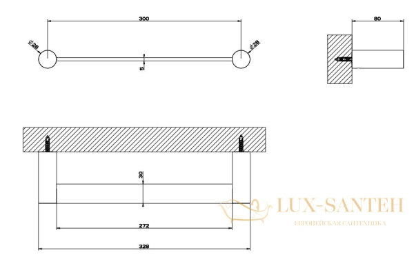 полотенцедержатель gessi 316 accessories 54797.707 30 см, black metal brushed pvd