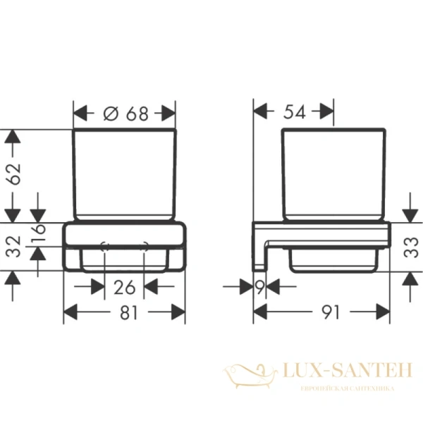 стакан hansgrohe addstoris 41749670 черный матовый