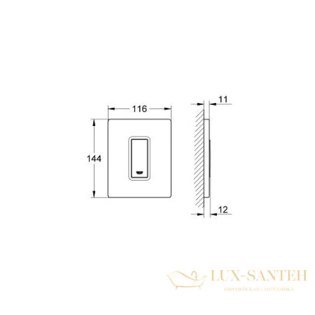 накладная панель смыва grohe skate cosmopolitan 38784sh0 для писсуара, альпин-белый