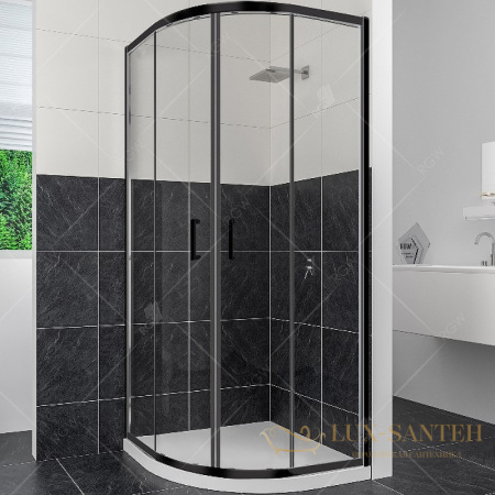 душевой уголок rgw classic 32095488-14 cl-54-b 80х80, профиль черный, стекло прозрачное