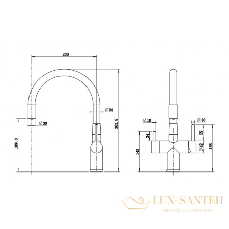 смеситель для кухни под фильтр с гибким изливом milacio ultra mcu.560.tbb, total black/черный