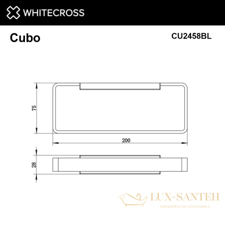 полотенцедержатель whitecross cubo cu2458bl, черный мат