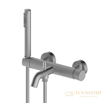 смеситель для ванны bossini teo, z00723.094, с душевым комплектом, никель шлифованный