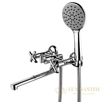 смеситель lemark practica lm7513c для ванны с душевым набором, поворотным изливом 200 мм, хром