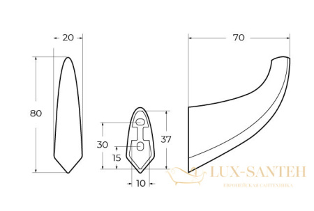 крючок cezares liner-hk-gm, оружейная сталь брашированная