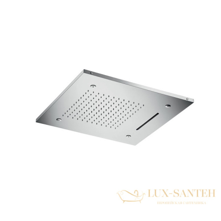 верхний душ встраиваемый 500х500 мм, almar chromoterapy e044139.bs, с хромотерапией, 3 режима, нержавеющая сталь брашированная