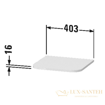 верхняя панель для шкафа duravit happy d.2 plus hp030008080 403×364 мм, графит