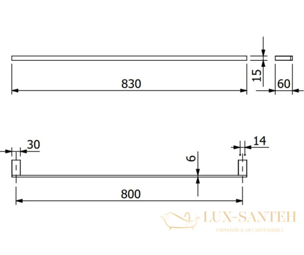 полотенцедержатель 800 мм, kludi vela c, 3196105, хром глянцевый