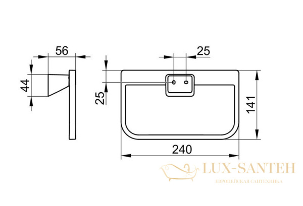 полотенцедержатель-кольцо keuco aveno 14621010000, хром