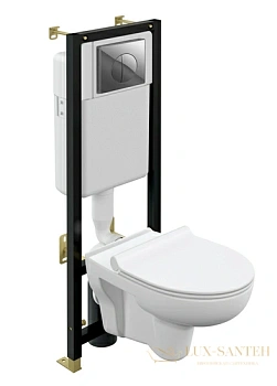 комплект cersanit nature co dpl eo slim + black + leon пластик хром глянцевый, 64232, цвет белый