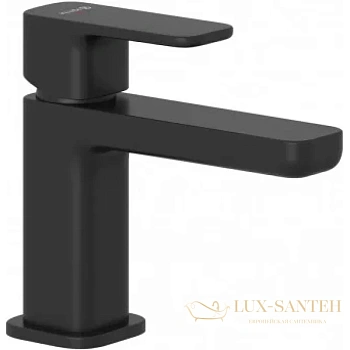 смеситель kludi renon 422663975 для раковины с донным клапаном, черный матовый