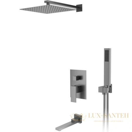 душевая система для ванны и душа d&k bayern.liszt da1515606a04 встраиваемая с изливом, серый графит