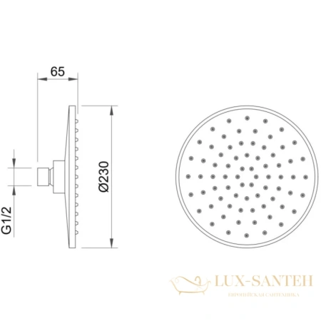 верхний душ berges nardis r 072003 230 мм, хром