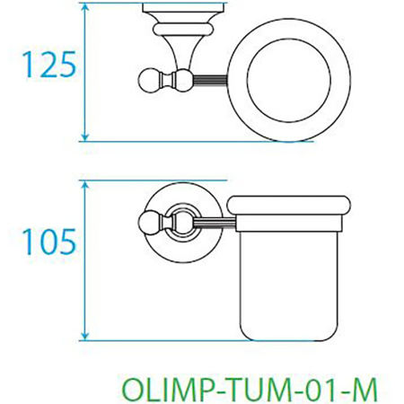 стакан cezares olimp olimp-tum-01-m, хром