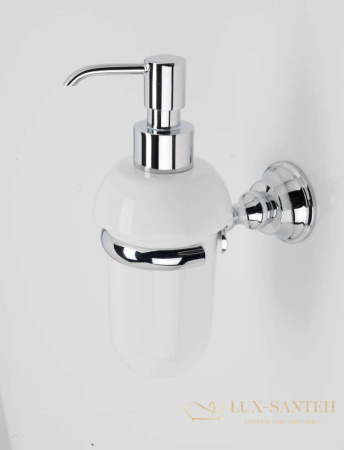 дозатор керамический stil haus smart sm30(08-bi) настенный, хром-белая керамика