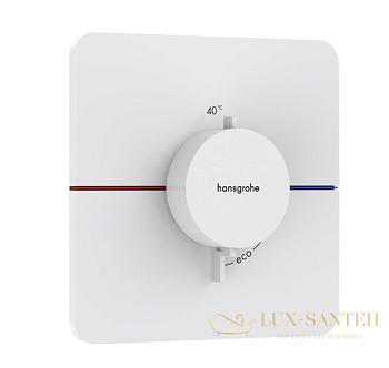 термостат для душа встраиваемый hansgrohe showerselect comfort q, 15588700, белый матовый