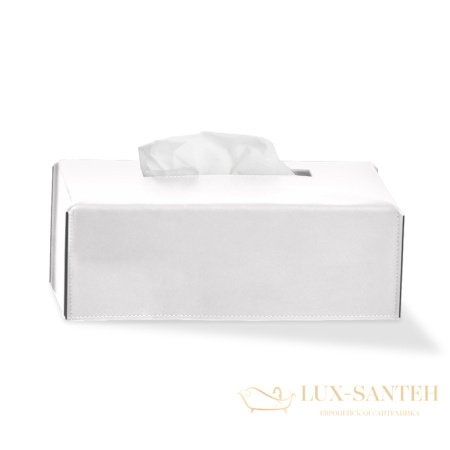 контейнер для салфеток настольный decor walther nappa kb, 0938050, натуральная кожа, белый