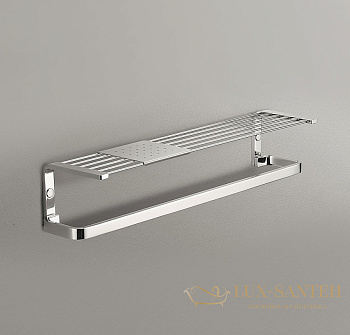 полка-решётка colombo design time w4277 44 см с полотенцедержателем, хром