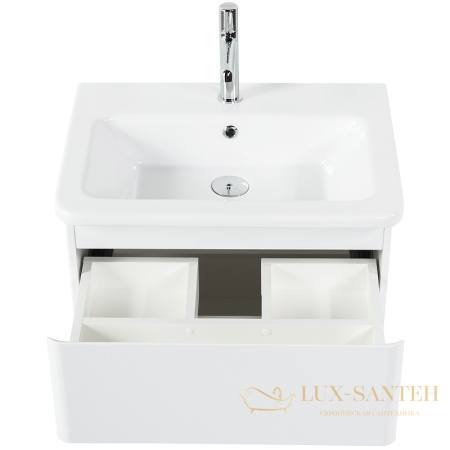 тумба под раковину belbagno albano-cer albano-cer-600-2c-so-bl 60 см подвесная, bianco lucido