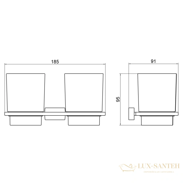 стакан для зубных щеток двойной timo torne 43034/17, золото матовое