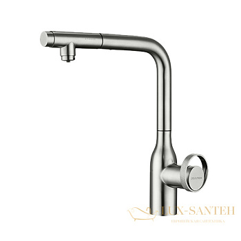 смеситель для кухни под фильтр с выдвижным изливом paulmark urban ur213104-ni, никель