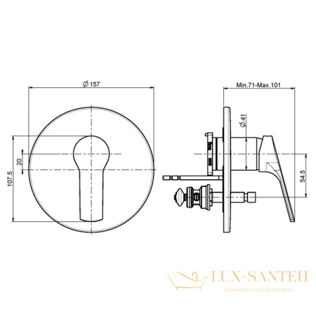 смеситель для душа встраиваемый fima carlo frattini serie 4, f3769x2cr, 2 выхода, внешняя часть, хром
