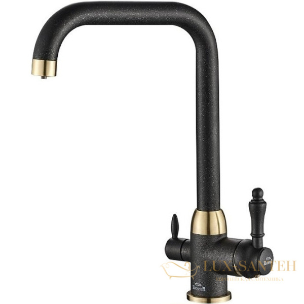 смеситель zorg steel hammer sh725blackbr для кухни, черный