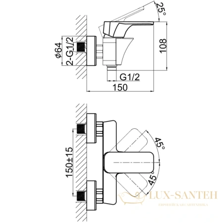 смеситель d&k berlin.steinbeis da1433116 для душа, хром/белый